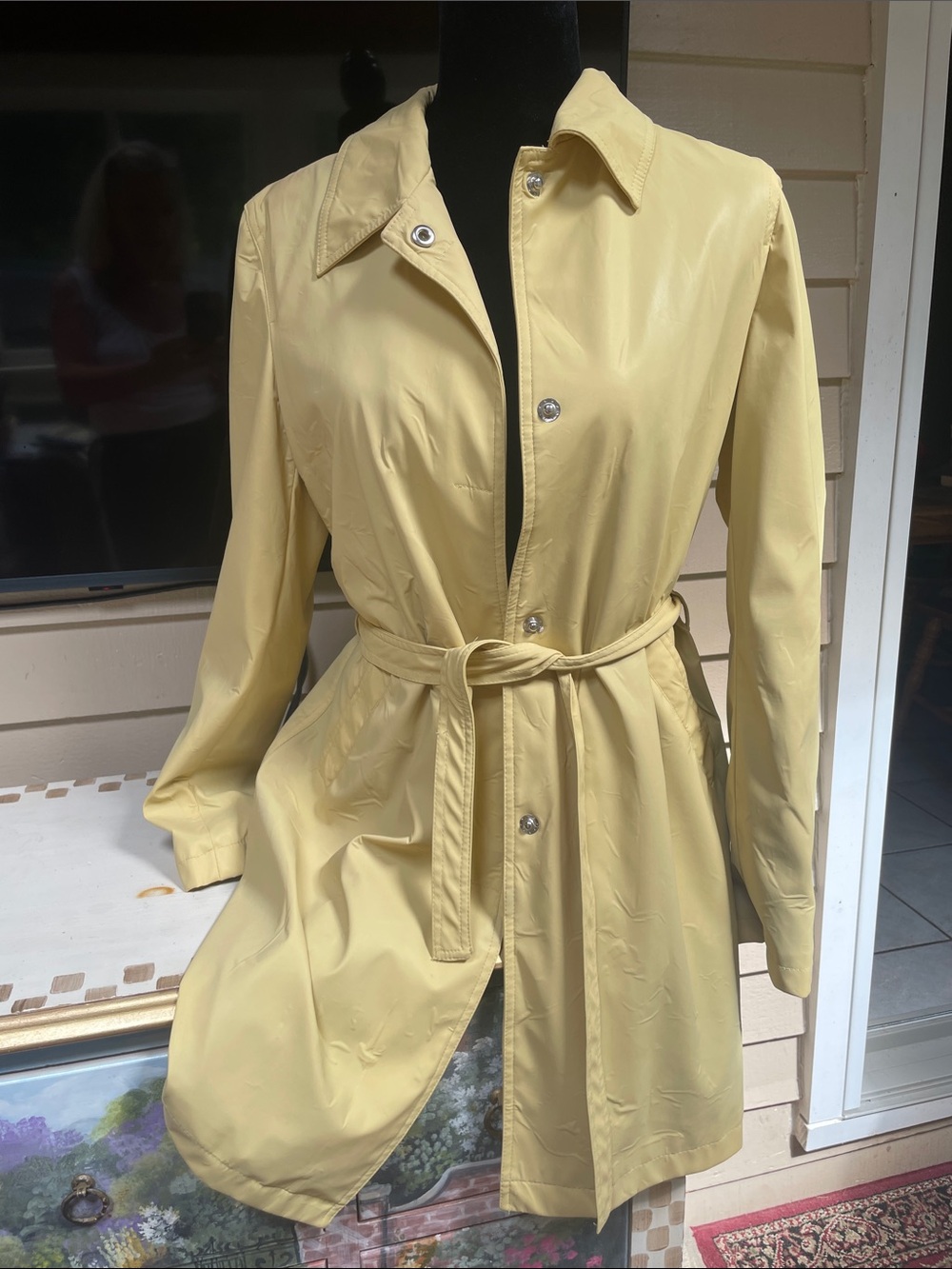 Rampage Pale Yellow Trench Coat with Belt